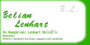 belian lenhart business card